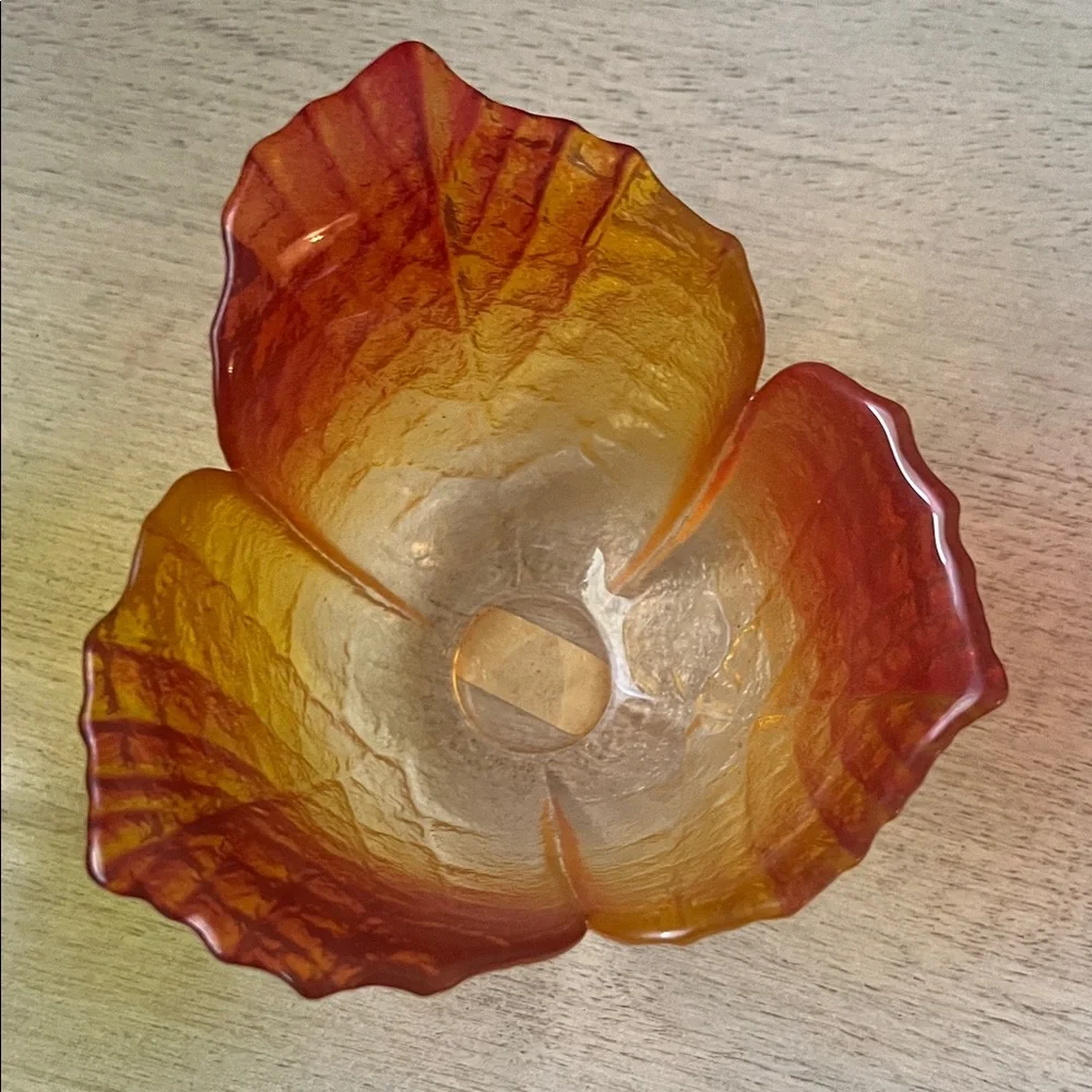 🌴⭐️ Colorful Glass Leaf Bowls / Candle Holders
